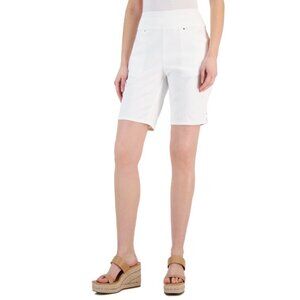I.N.C. International Concepts Size 16 White Mid Rise Pull-On Bermuda Shorts NWT